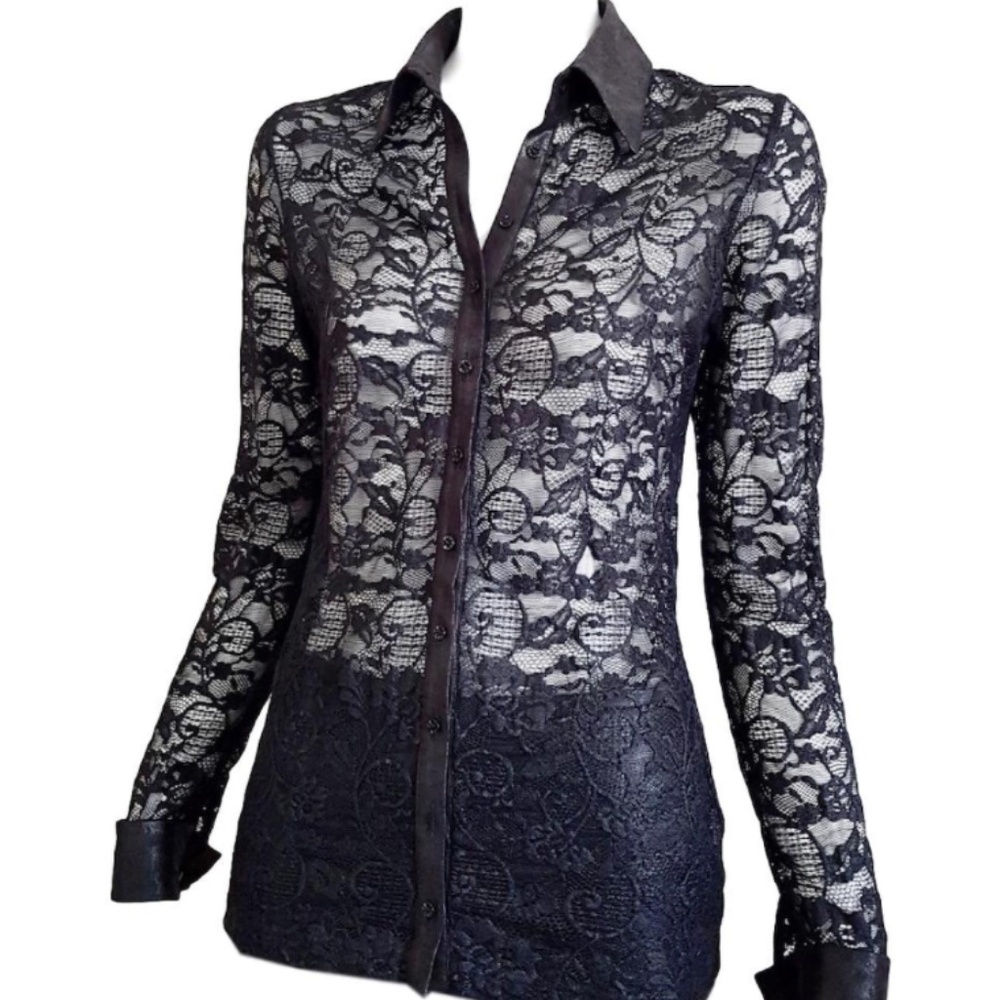 Anne Fontaine 2018 Black Lace Blouse